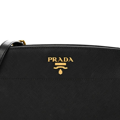Prada Saffiano City Calfskin Esplanade Crossbody Bag Black 5 of 9