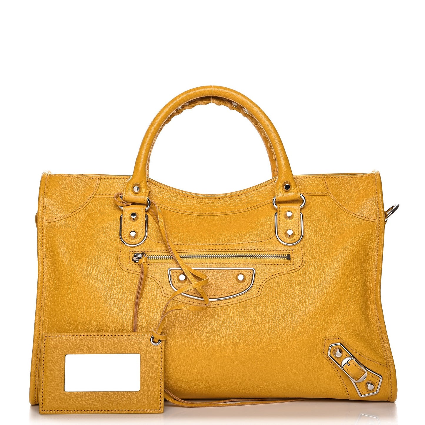 Chevre Silver Metallic Edge Hardware City Jaune Epi