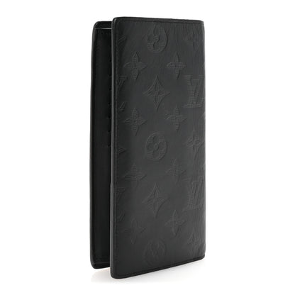 Louis Vuitton Calfskin Monogram Shadow Brazza Wallet Black 3 of 7