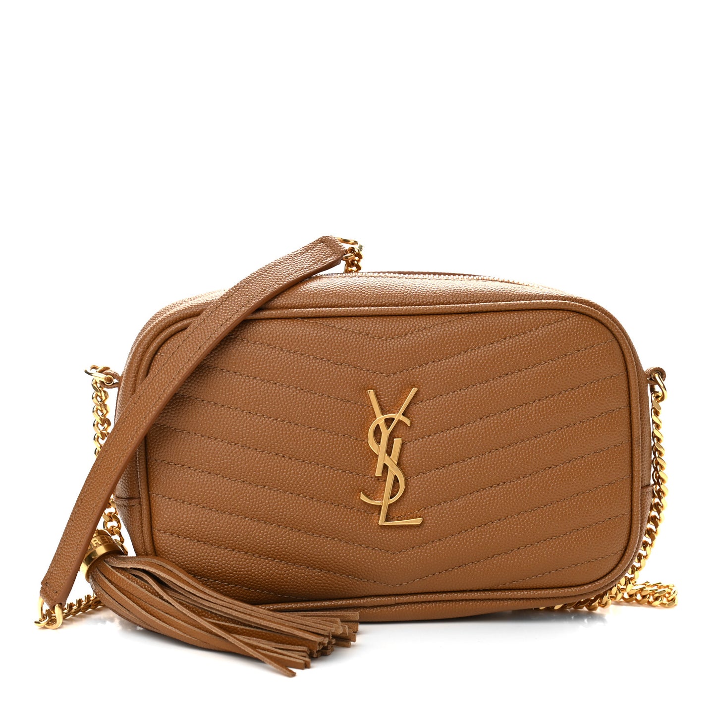 Grain De Poudre Matelasse Monogram Mini Lou Camera Bag Dark Natural