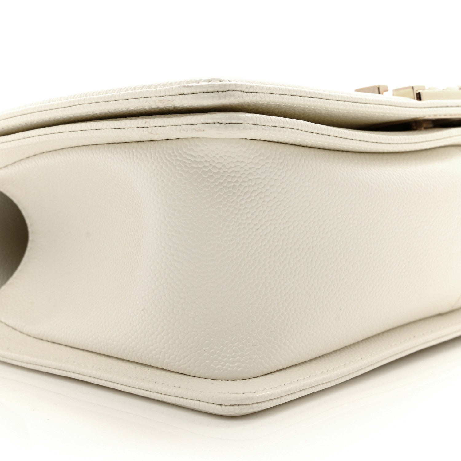 Chanel Caviar Quilted Medium Boy Flap White 10 of 12