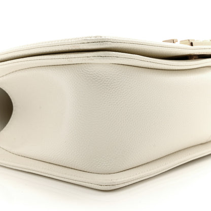 Chanel Caviar Quilted Medium Boy Flap White 10 of 12