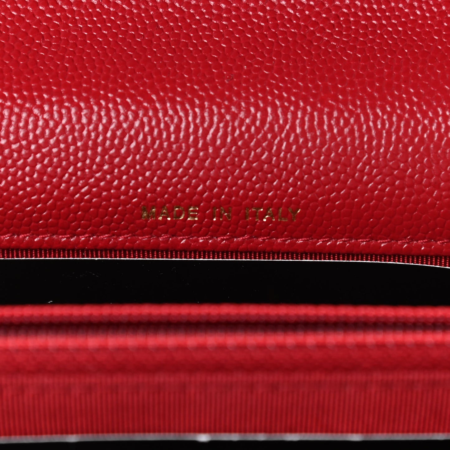 Caviar Quilted Square Wallet On Chain WOC Dark Red