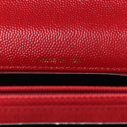 Chanel Caviar Quilted Square Wallet On Chain WOC Dark Red 7 of 11