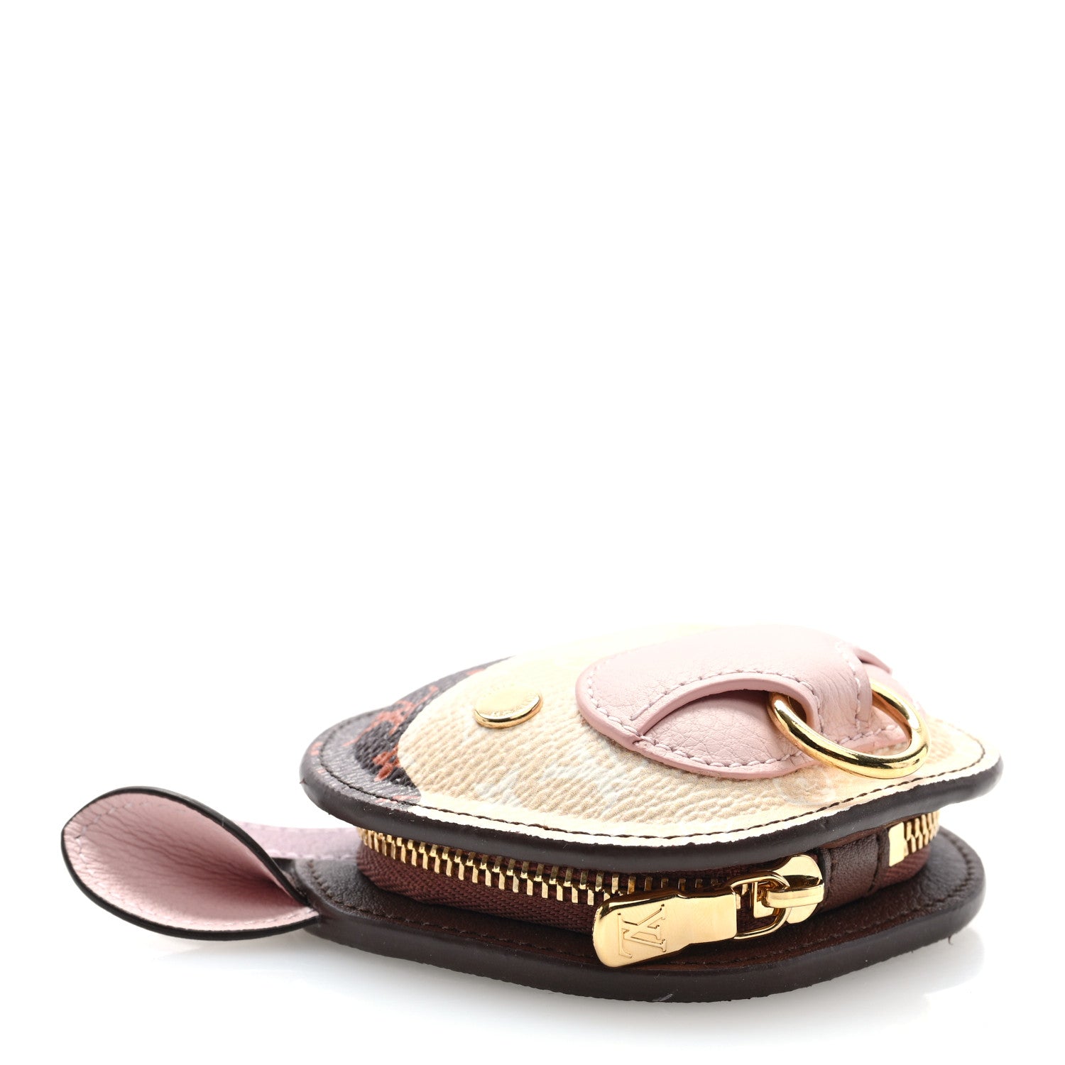 Louis Vuitton Monogram Calfskin LV Cow Pouch Bag Charm Brown 4 of 6