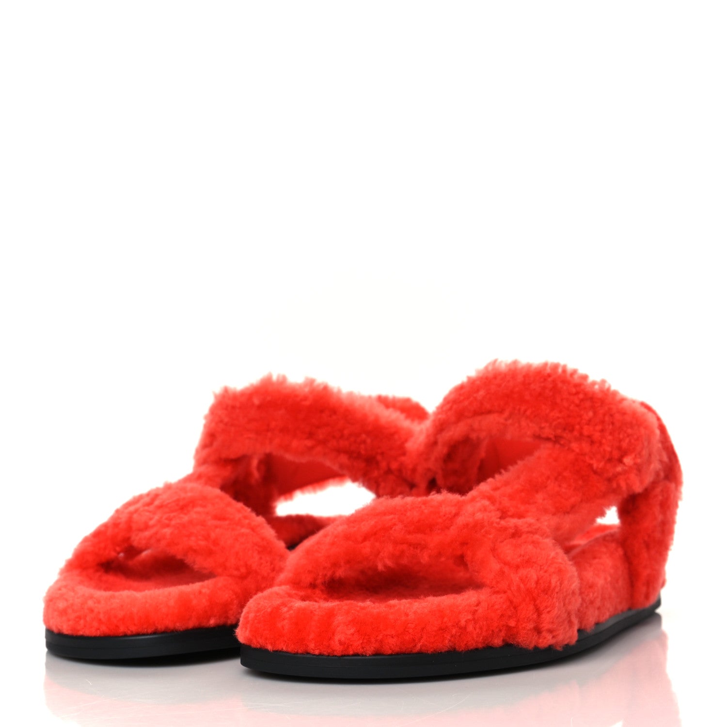 Fendi Shearling FF Fendi Feel Sandals 37.5 Georgia Georgia Scuro 3 of 8