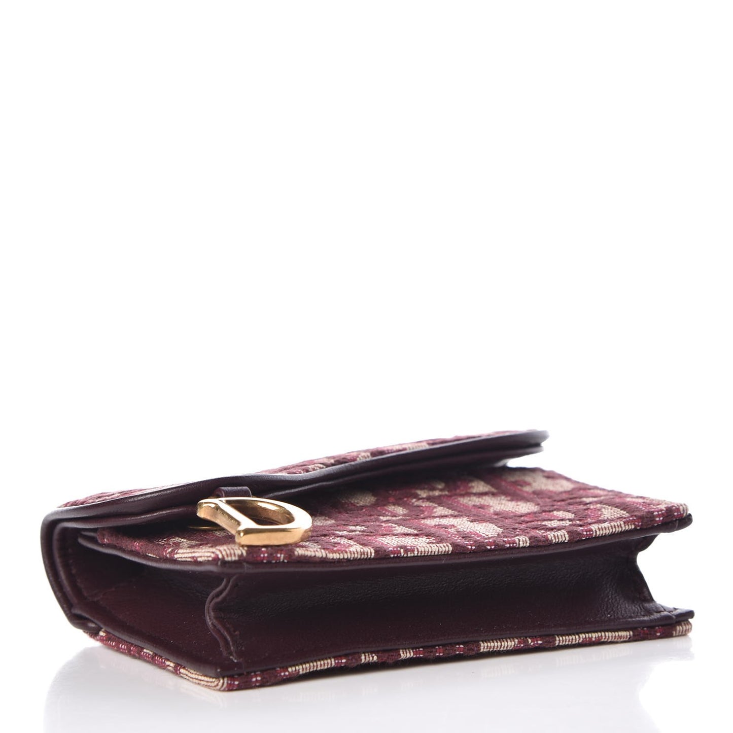 Oblique Saddle Card Holder Bordeaux