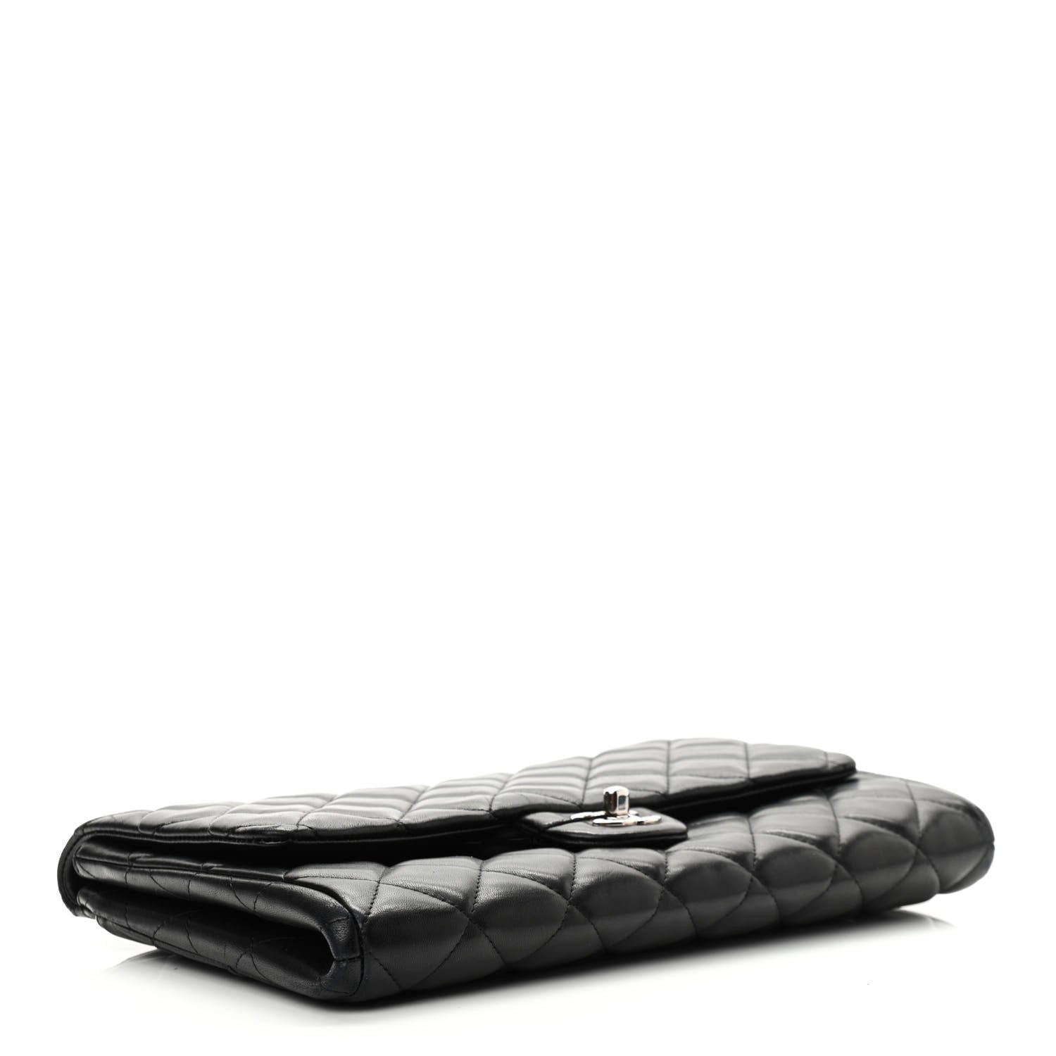 Chanel Lambskin Quilted Clutch With Chain Flap Black 4 of 13