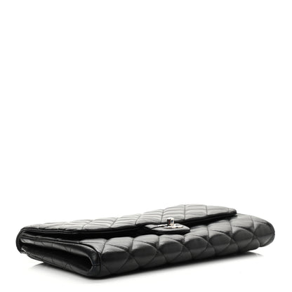 Chanel Lambskin Quilted Clutch With Chain Flap Black 4 of 13