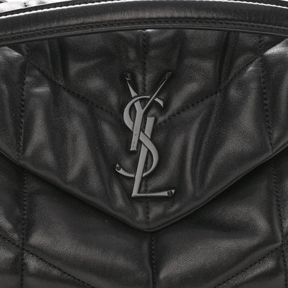 Saint Laurent Lambskin Quilted Monogram Monochrome Small Loulou Puffer Chain Satchel Black 7 of 9