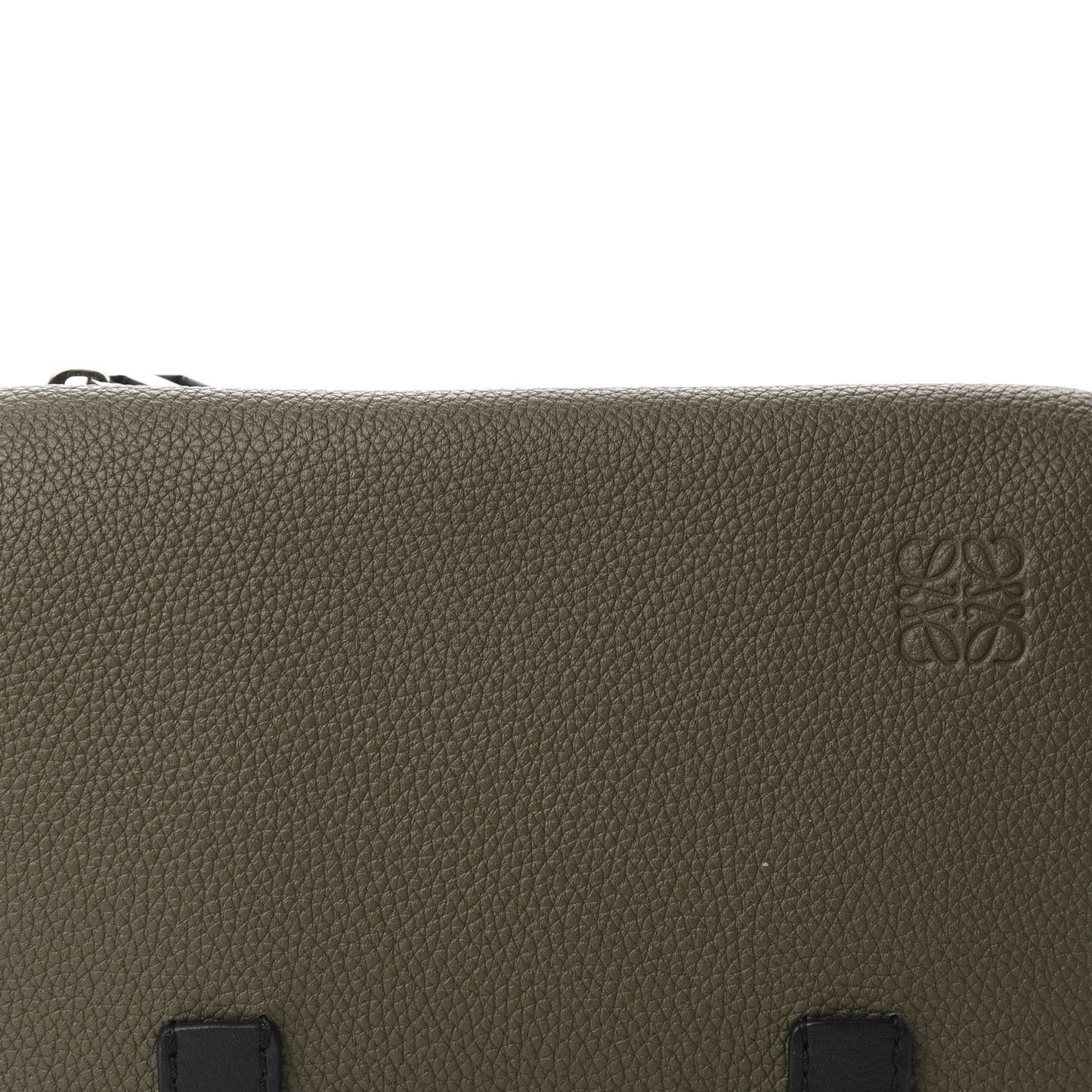 Grained Calfskin Military Bumbag Khaki Green Black