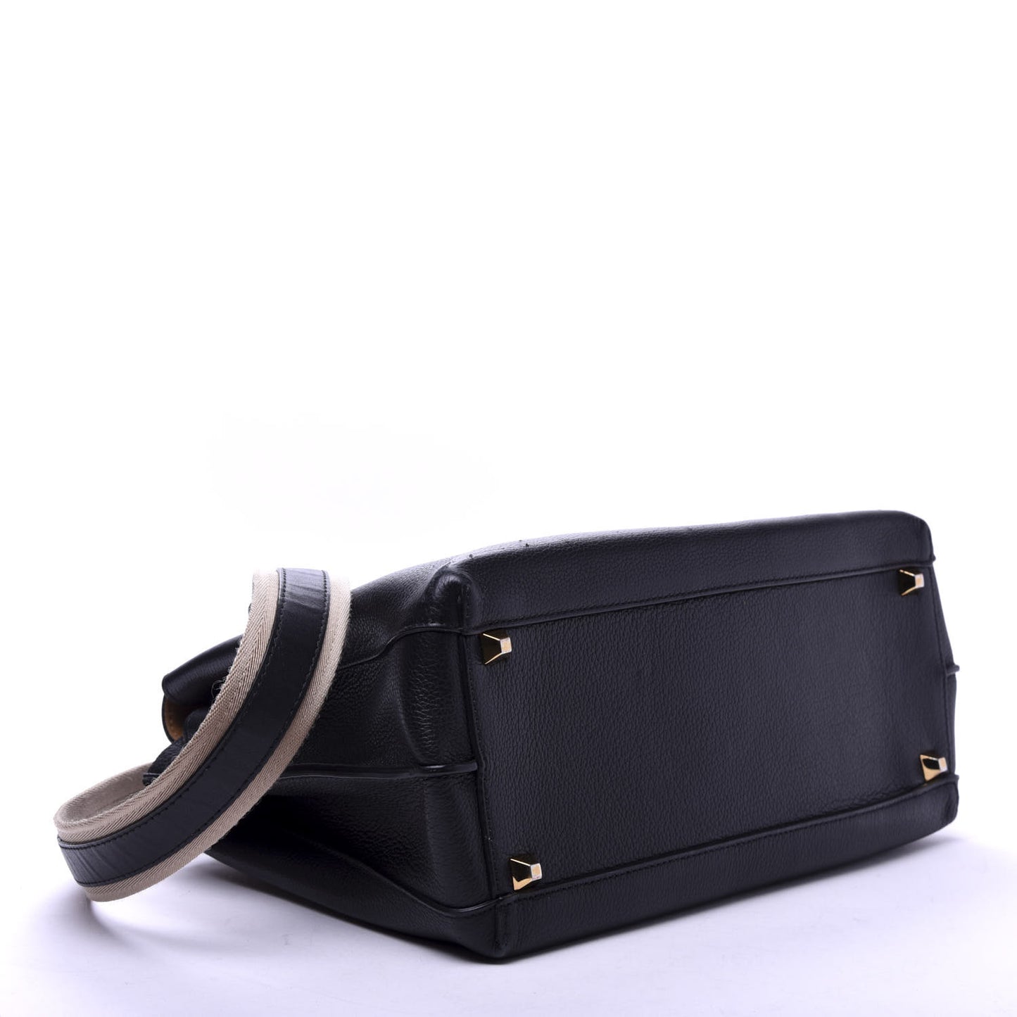 Grained Calfskin Medium Milla Tote Black