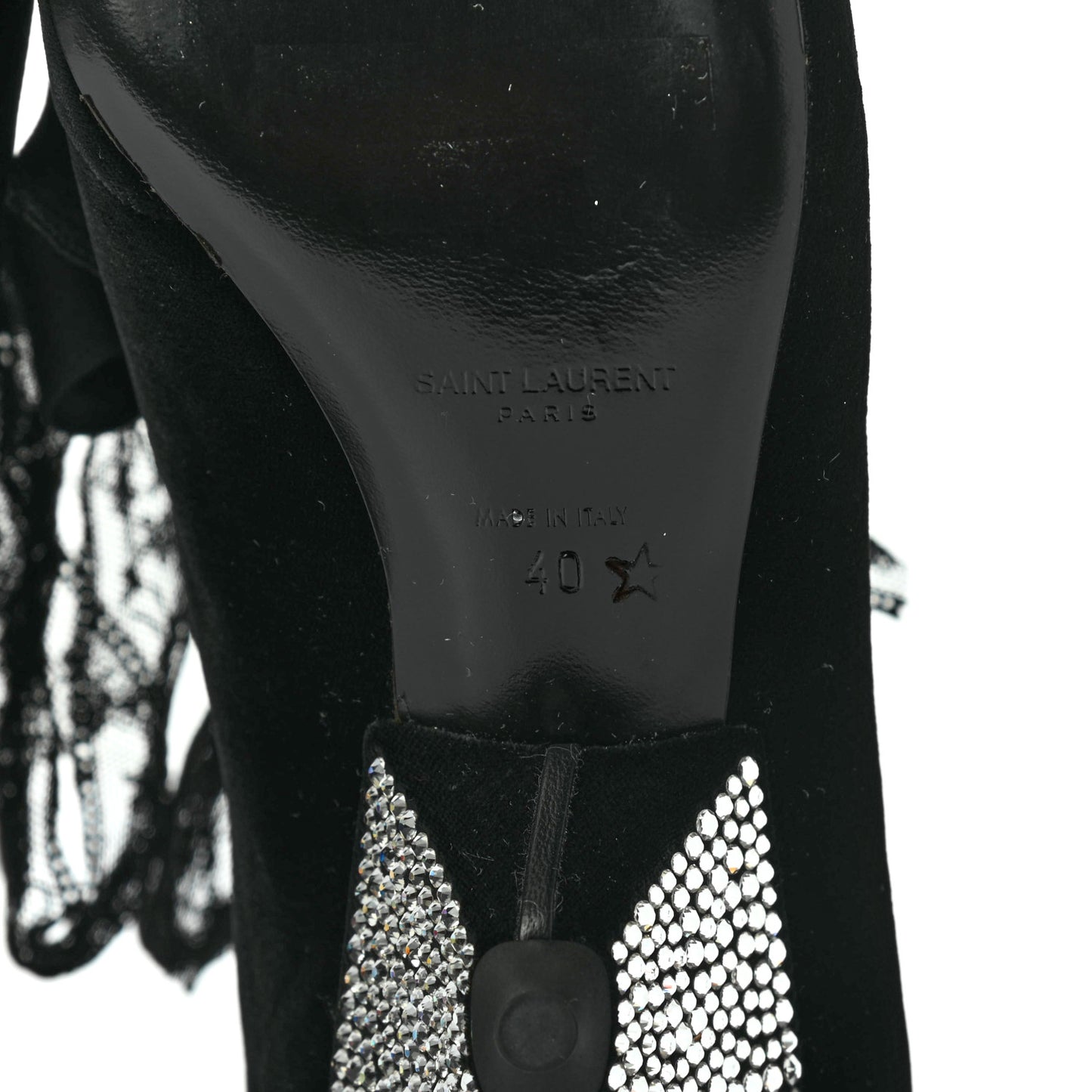 Velluto Master Crystal Embellished Blaze 45 La Strass Ankle Boots 40 Black