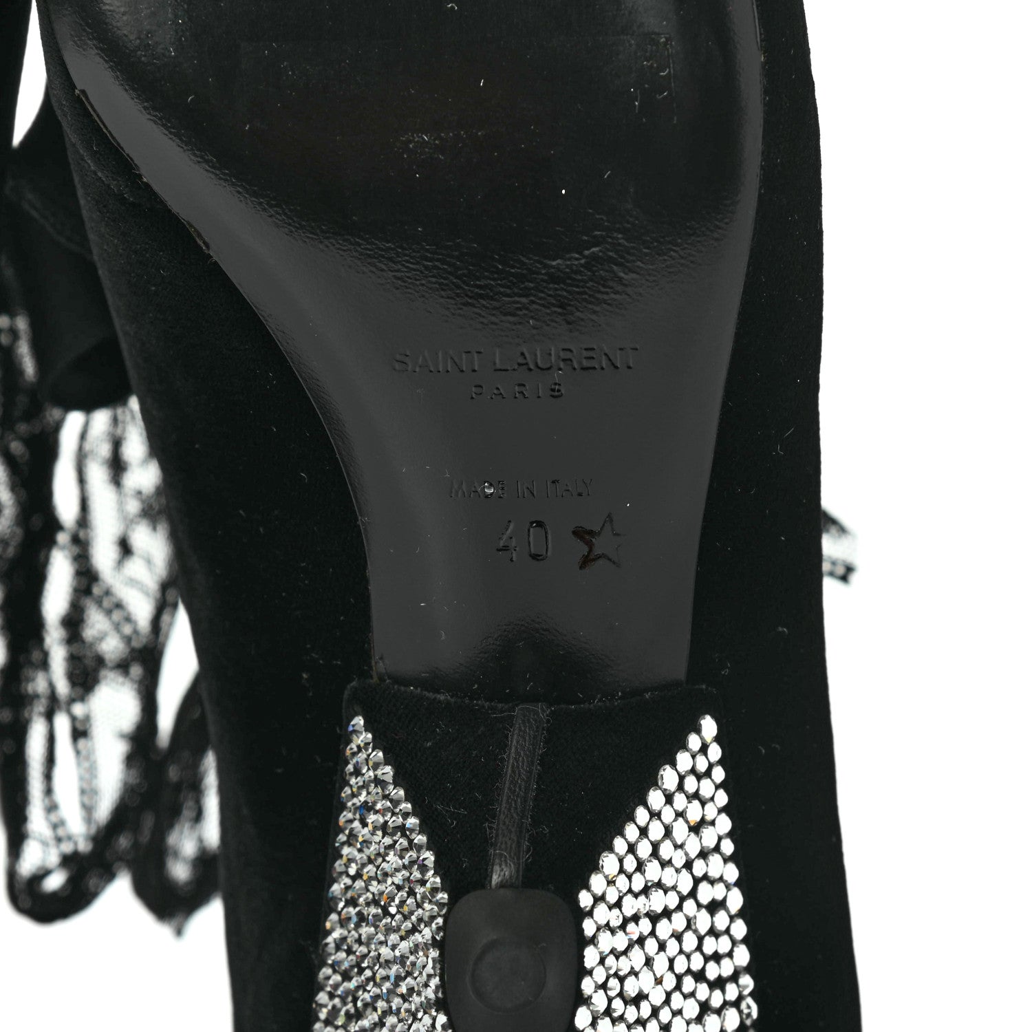 Saint Laurent Velluto Master Crystal Embellished Blaze 45 La Strass Ankle Boots 40 Black 6 of 8