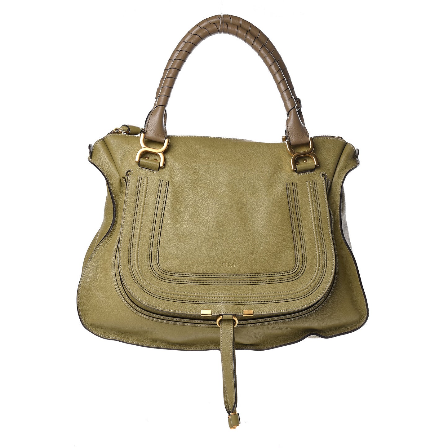 Calfskin Large Marcie Satchel Green