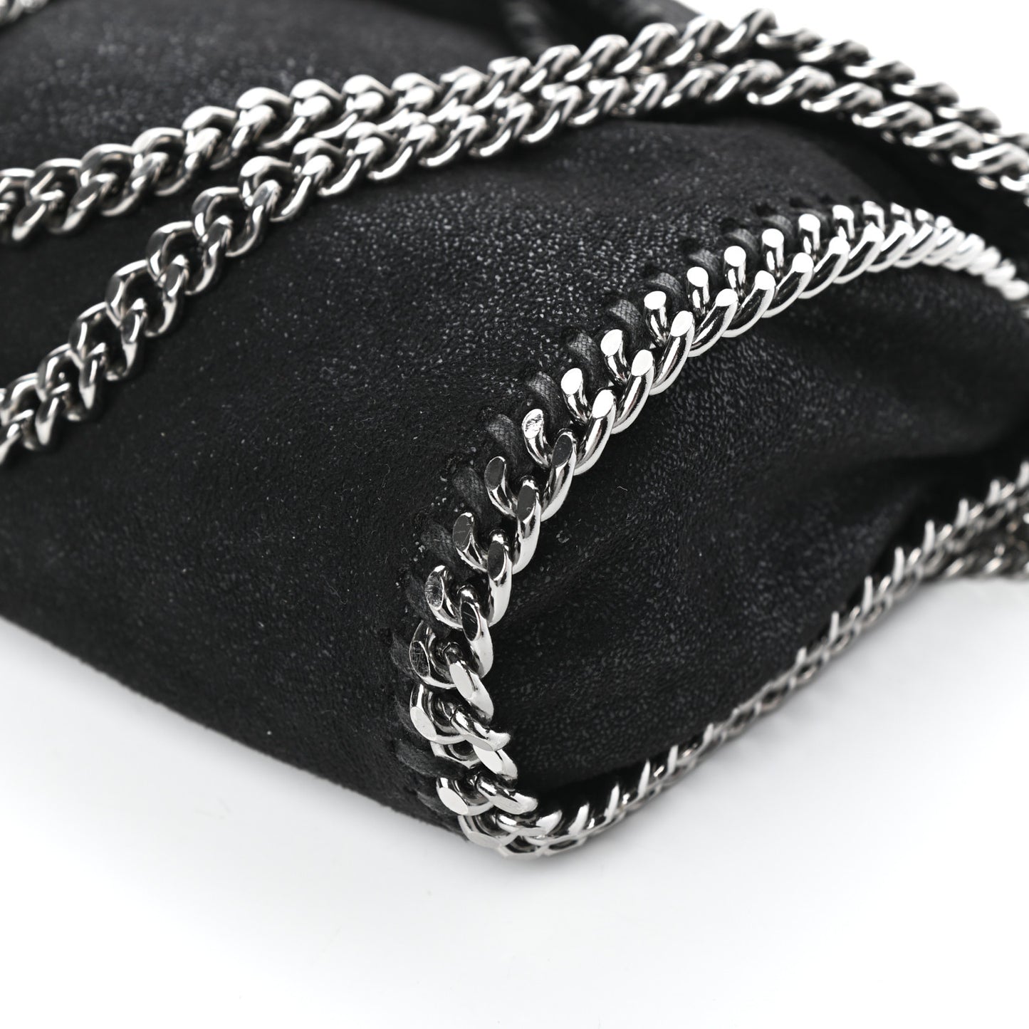 Shaggy Deer Mini Falabella Fold Over Tote Black