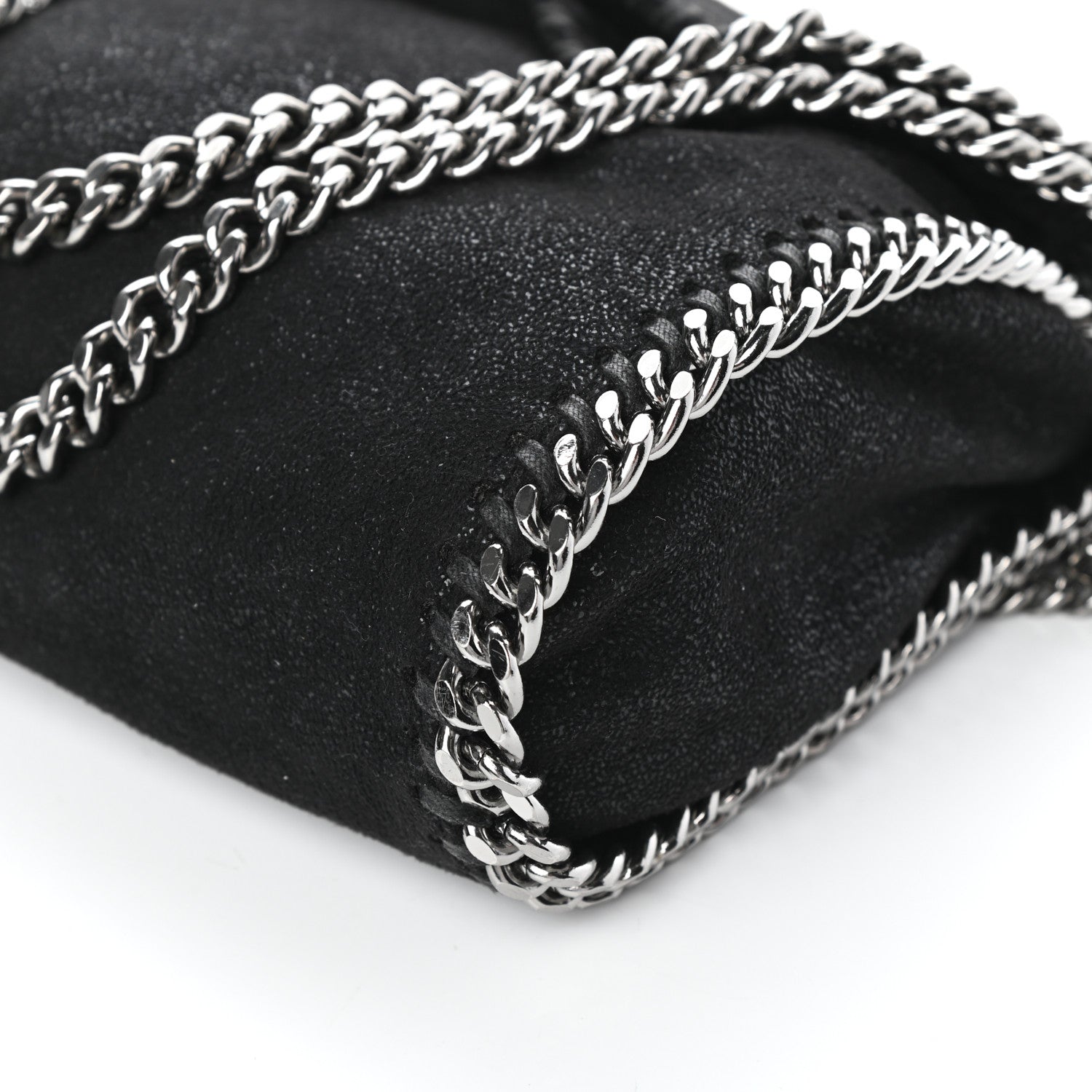 Stella McCartney Shaggy Deer Mini Falabella Fold Over Tote Black 8 of 8