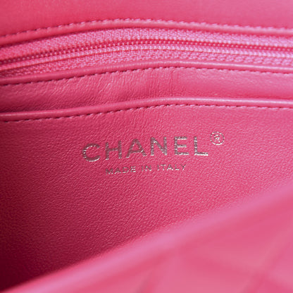 Chanel Lambskin Quilted Mini Rectangular Flap Dark Pink 5 of 9