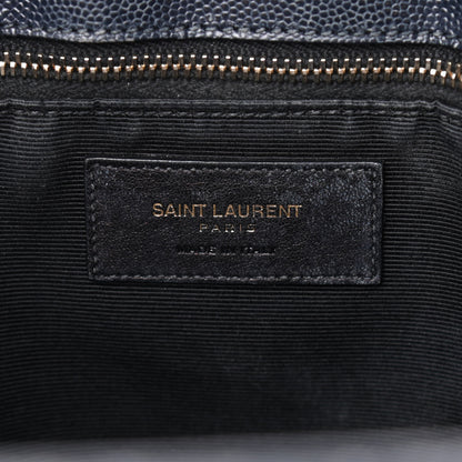 Saint Laurent Grain De Poudre Matelasse Chevron Monogram Shopping Bag Black 8 of 9