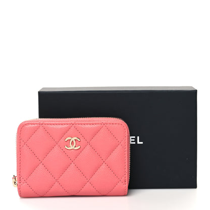 Chanel Caviar Quilted Zip Coin Purse Pink 9 of 9
