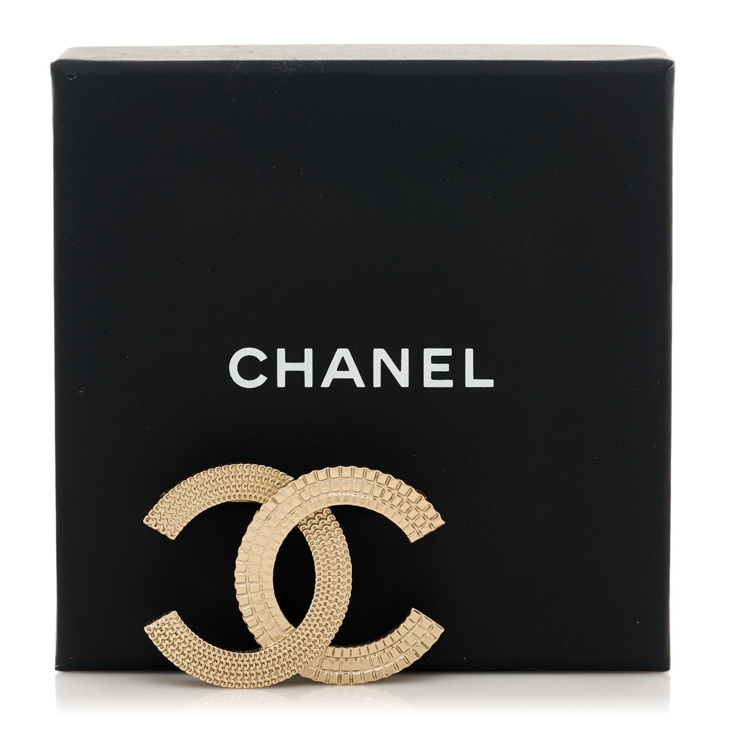Chanel Metal Chain Quilted CC Brooch Gold 3 of 3