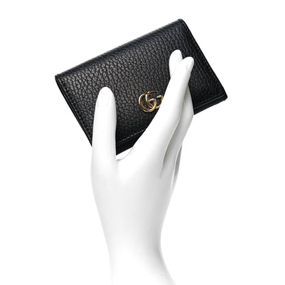 Gucci Pebbled Calfskin GG Marmont Card Case Black 2 of 11