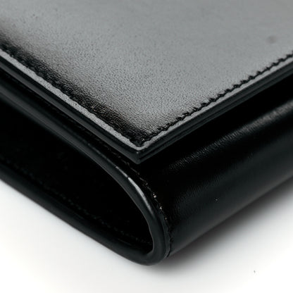 Saint Laurent Glossy Calfskin Monogram Chain Wallet Black 8 of 10