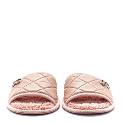 Chanel Lambskin CC Flat Mules S Light Pink 2 of 9