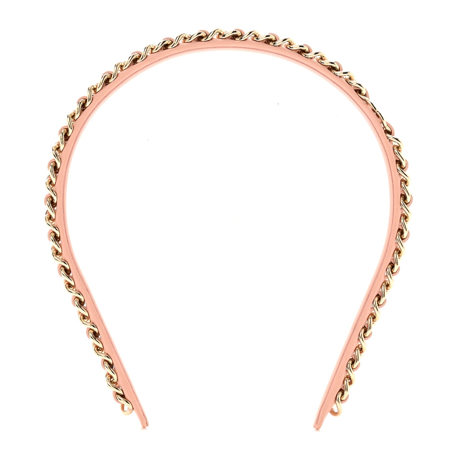 Metal Lambskin CC Turnlock Chain Headband Gold Pink