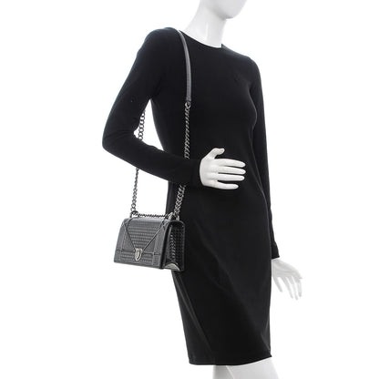 Christian Dior Metallic Patent Micro-Cannage Small Diorama Flap Bag Onyx Black 2 of 6