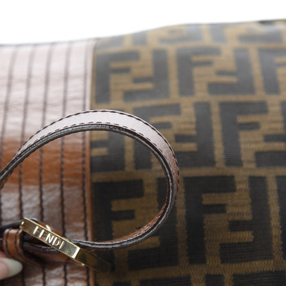 Fendi Zucca Vitello Acqua Maxi Baguette Shoulder Bag Tobacco 12 of 13