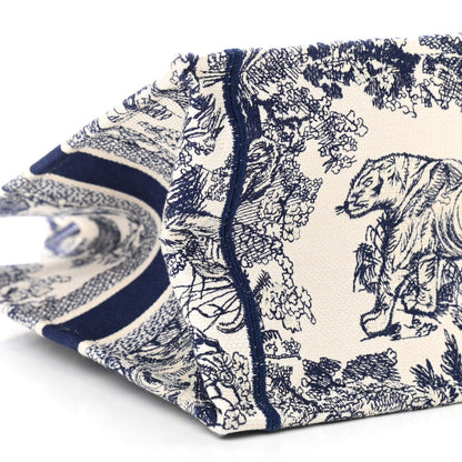Christian Dior Canvas Embroidered Medium Dioriviera Toile De Jouy Book Tote Blue 9 of 10