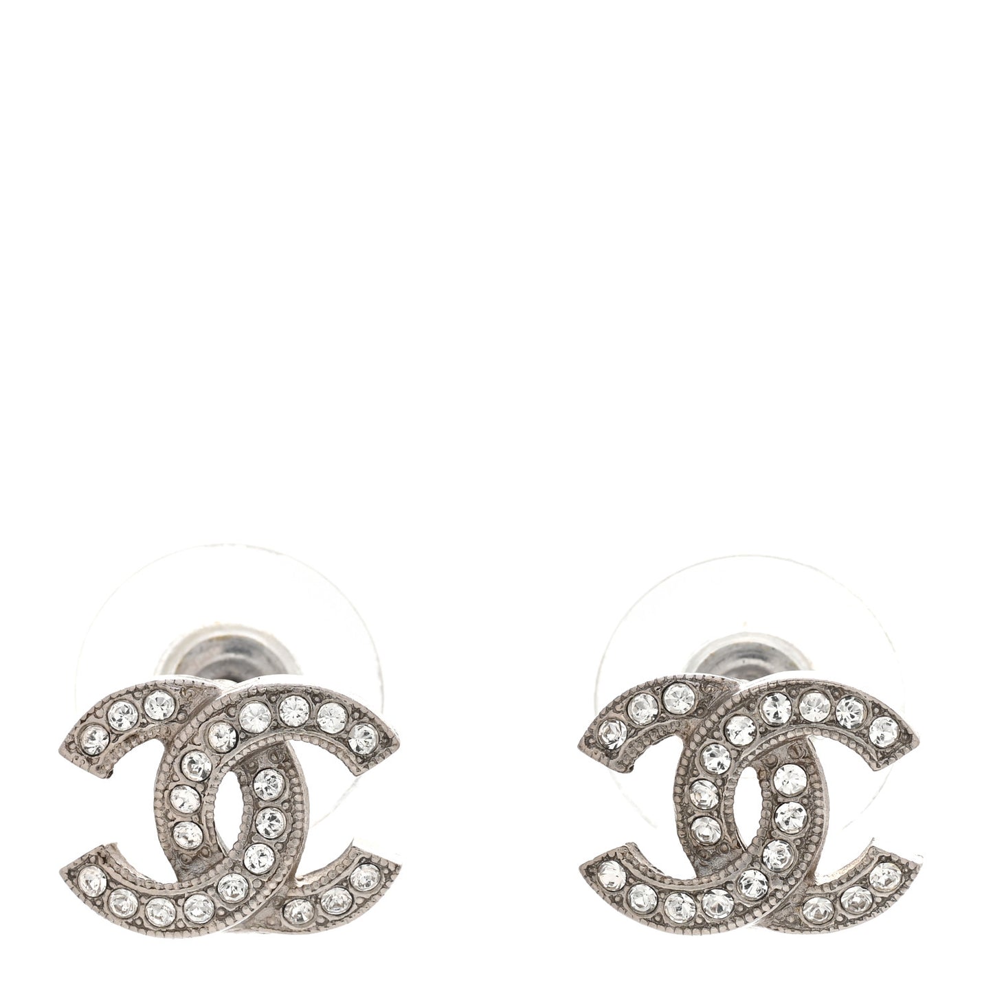 Crystal CC Earrings Silver
