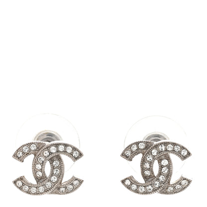 Chanel Crystal CC Earrings Silver 1 of 4