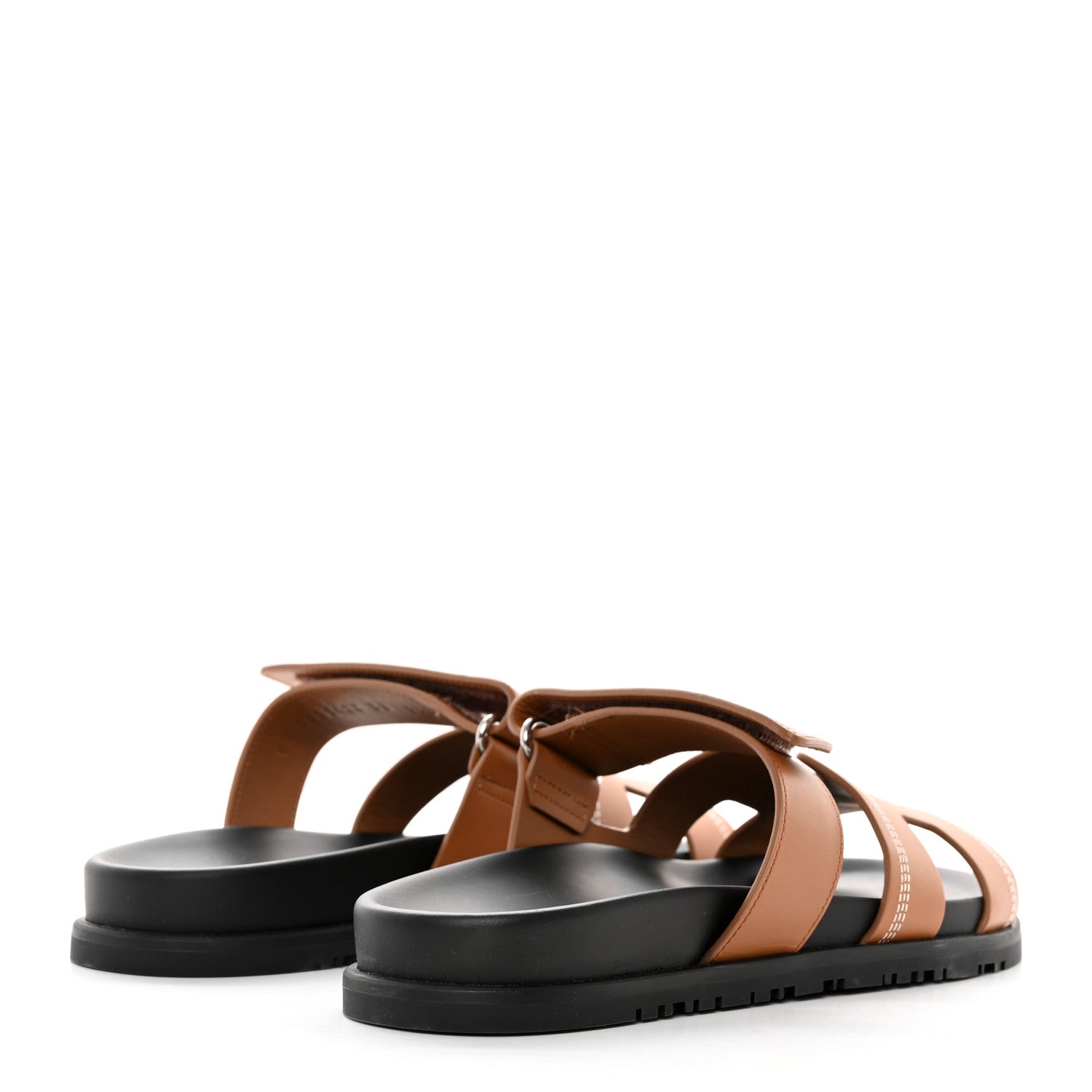 Hermes Calfskin Embroidered Womens Chypre Sandals 38 Natural 4 of 16
