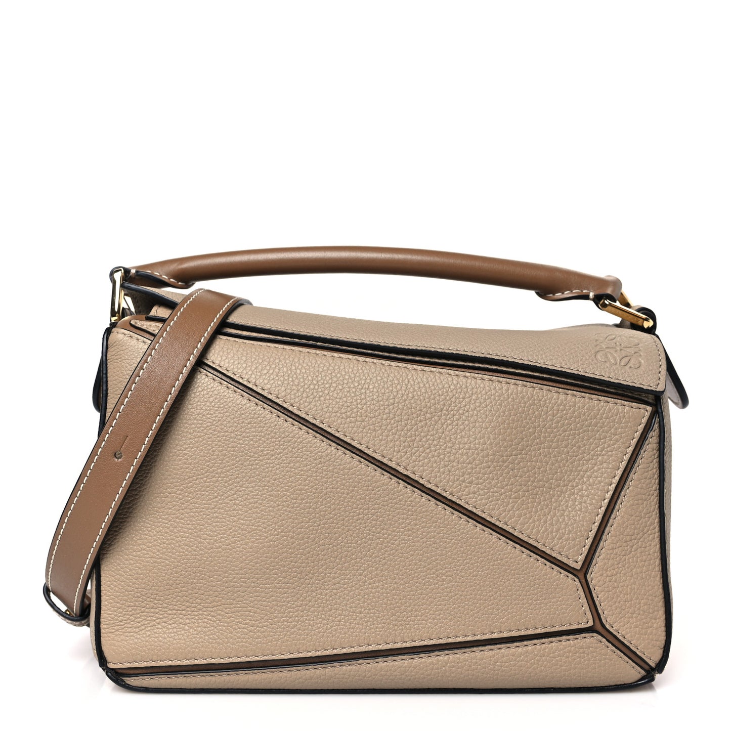 Grained Calfskin Small Puzzle Bag Sand Mink