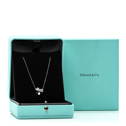 Tiffany Platinum Diamond .17ctw Paper Flowers Pendant Necklace 5 of 5
