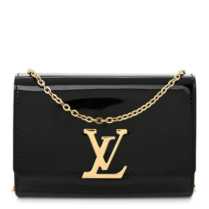 Louis Vuitton Patent Louise PM Chain Clutch Black 1 of 10