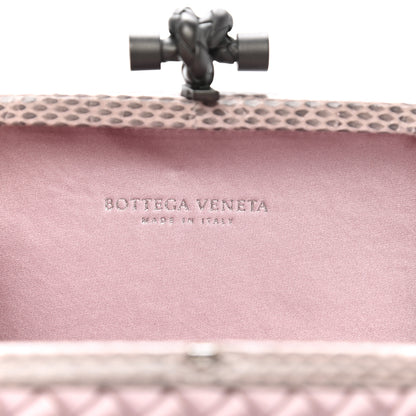 Bottega Veneta Satin Ayers Intrecciato Knot Clutch Pink 6 of 6