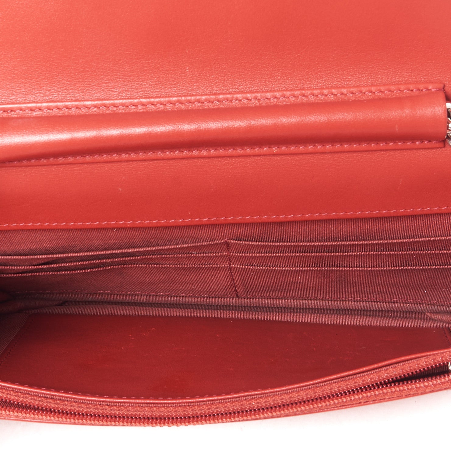 Chanel Caviar Quilted Boy Wallet On Chain WOC Red 6 of 10