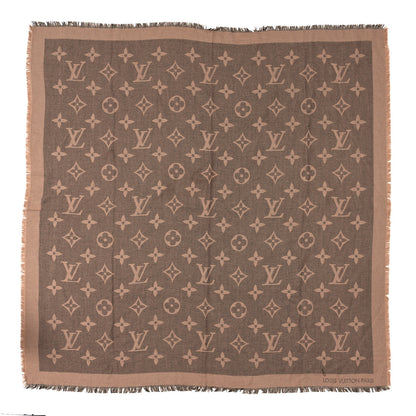 Louis Vuitton Cashmere Silk Monogram Giant Shawl Beige 1 of 3