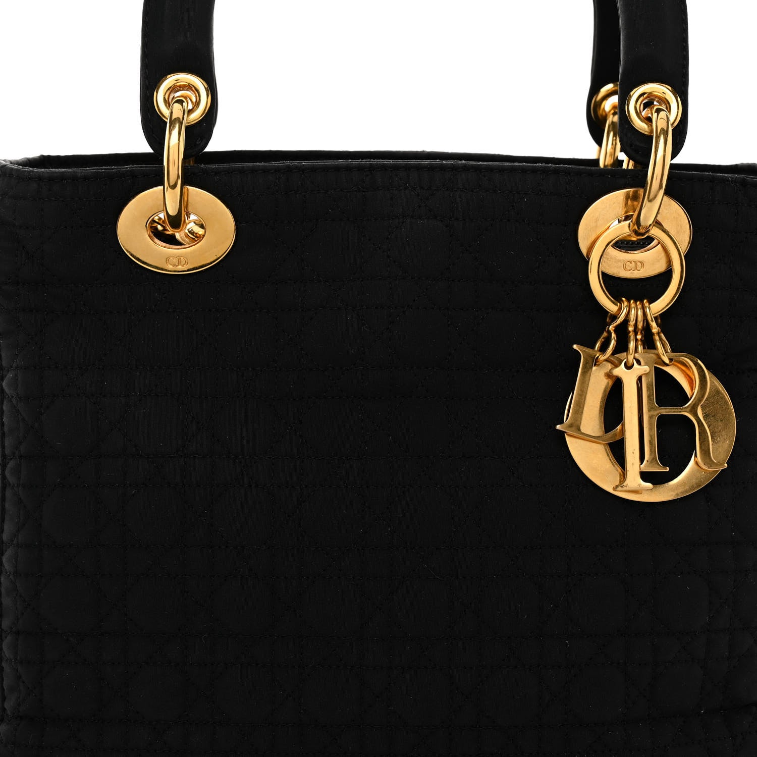 Christian Dior Nylon Cannage Medium Lady Dior Black 8 of 11