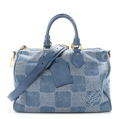 Louis Vuitton Damier Denim 3D Speedy Bandouliere 30 Denim Blue 1 of 8