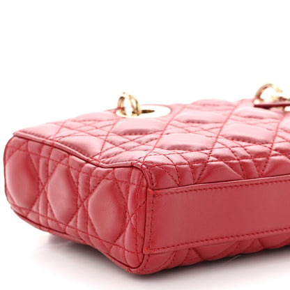 Christian Dior Lambskin Cannage Medium Lady D-Joy Red 8 of 11