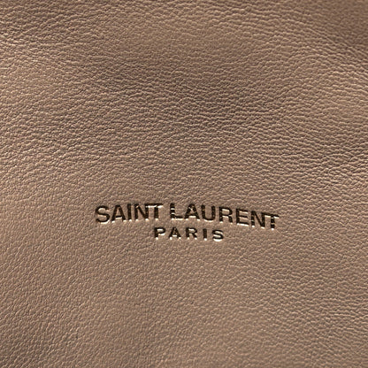 Saint Laurent Lambskin Quilted Medium Loulou Puffer Monogram Chain Satchel Dark Beige 6 of 11