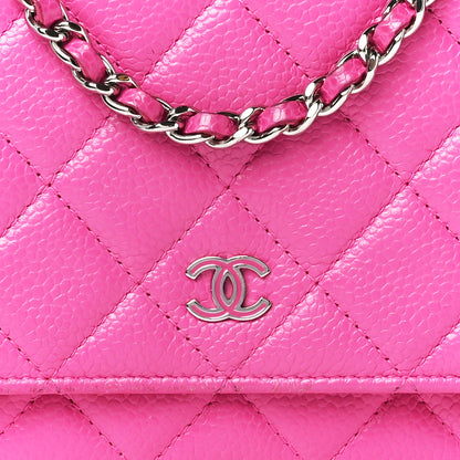 Chanel Caviar Quilted Wallet on Chain WOC Pink 8 of 13