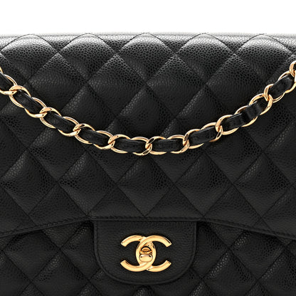 Chanel Caviar Quilted Jumbo Double Flap Black 8 of 10