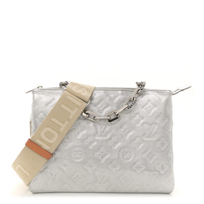 Louis Vuitton Metallic Lambskin Embossed Monogram Coussin PM Silver 1 of 9