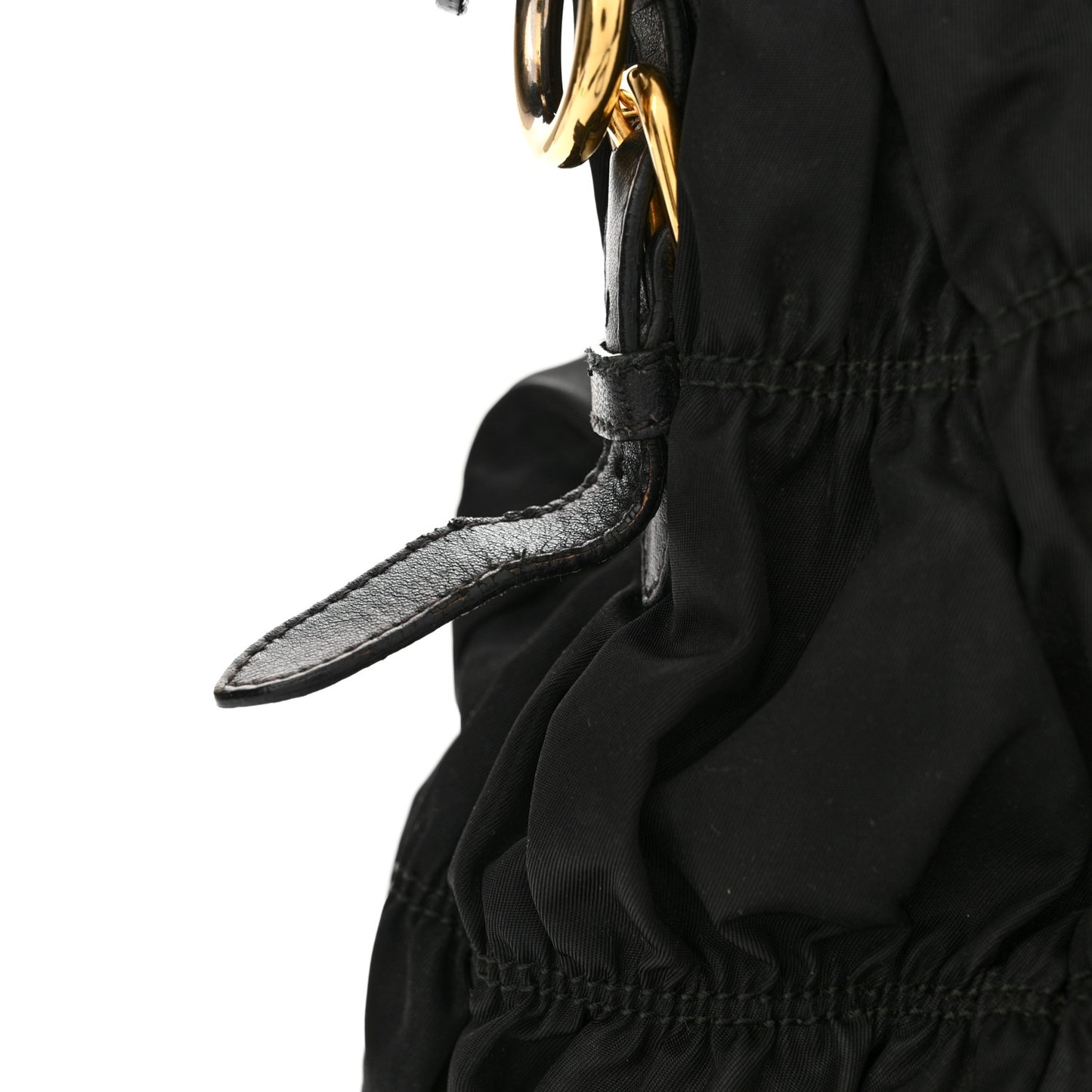 Tessuto Nylon Nappa Braided Gaufre Shopping Satchel Black