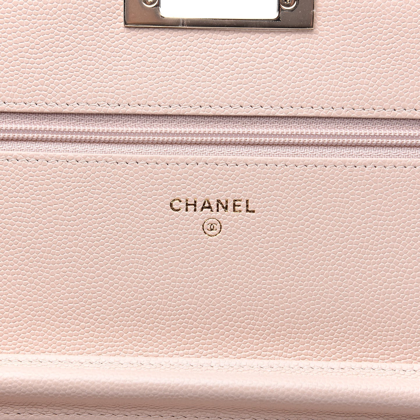 Caviar Quilted Golden Class Wallet On Chain WOC Light Beige